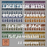 Lace trim with beaded tassels - texture pack