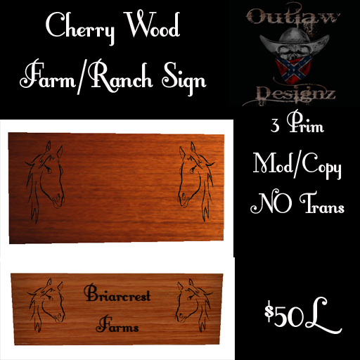Cherry Wood Farm/Ranch Sign