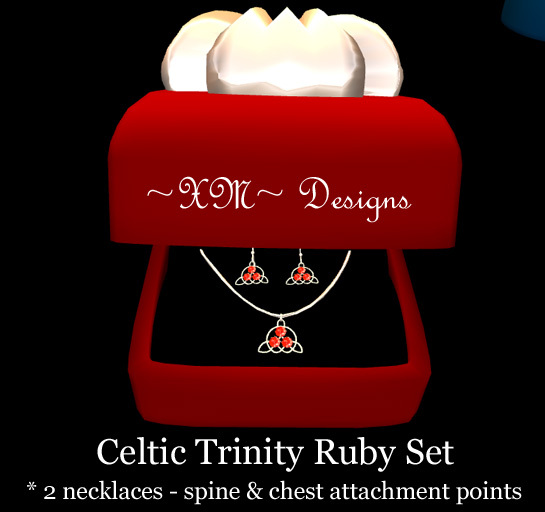 ~XM~ Celtic Trinity Ruby Set