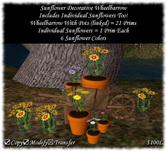 Sunflower Decorative Wheelbarrow 