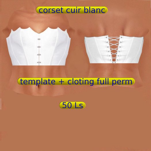 corset cuir blanc