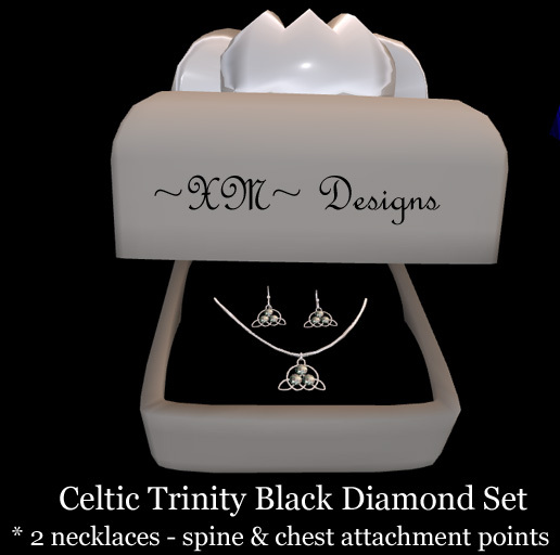 ~XM~ Celtic Trinity Black Diamond Set
