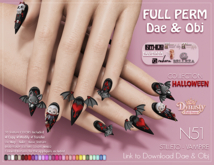 Dynasty - Nails BENTO Stilleto Short VAMPIRE N51