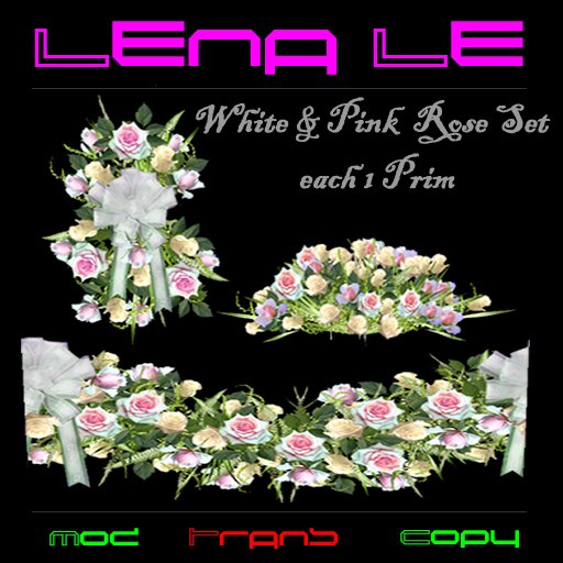 White & Pink Rose Set