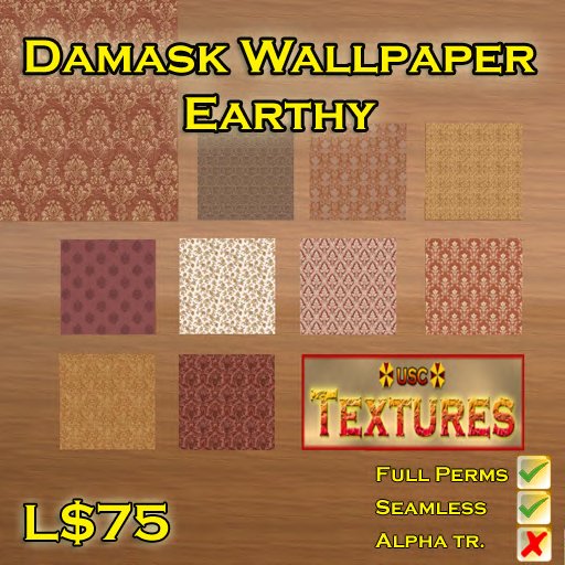 USC Textures - Damask Wallpaper Earthy