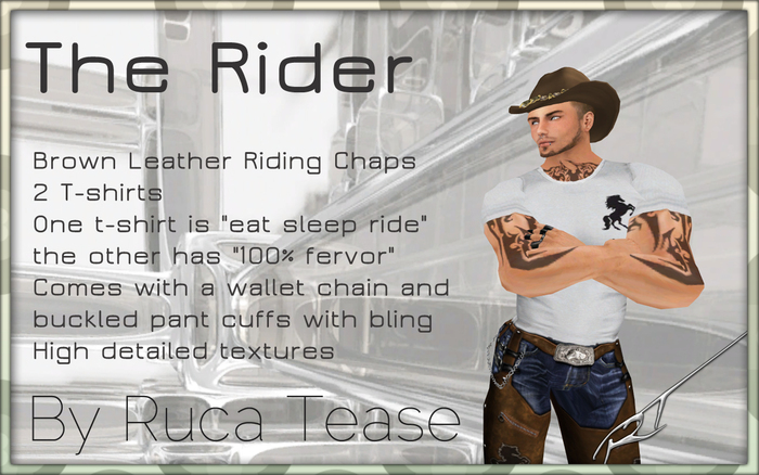 Brown leather Chaps & Horse Shirts  by Ruca Tease -- \(-_-)/ --
