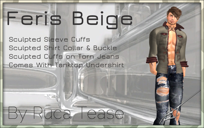 SEXY MENS WEAR - Ruca Tease -- \(-_-)/ -- Feris Beige