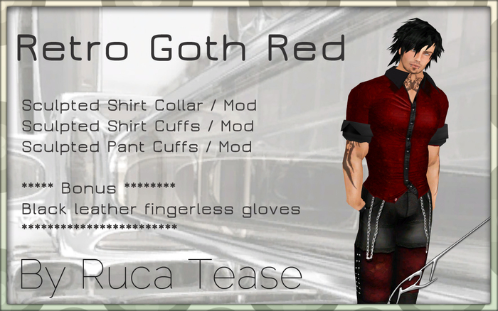 Sexy Mens Wear - Mens Outfit ~Retro Goth Red~ by Ruca Tease -- \(-_-)/ -- BAG