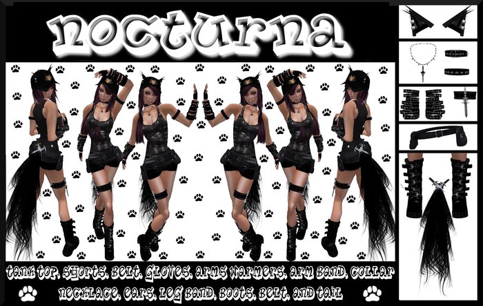 T&C Nocturna Neko Outfit (Urban/Punk/Goth/Dark/Grunge)