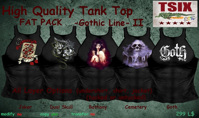 *TSIX BOX 153 High Quality Tank Top ::Gothic Line 2:: FAT PACK*