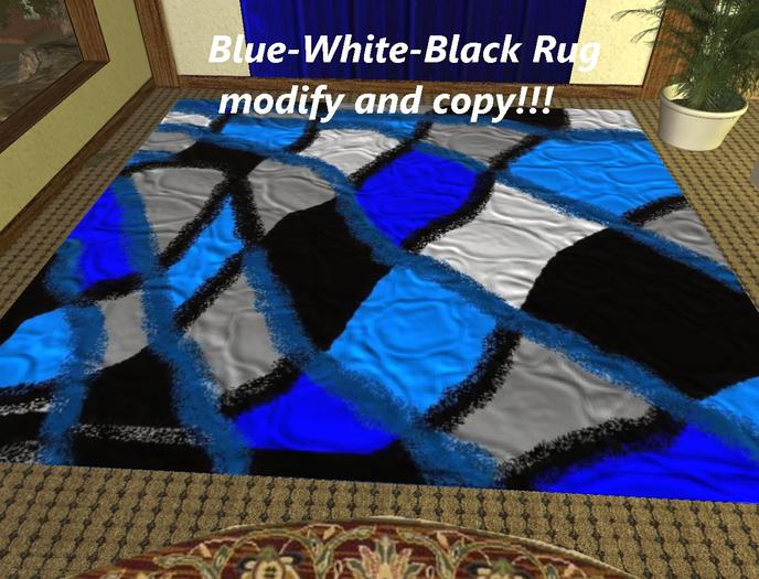 RUG Blue-white-black