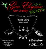 Gem Elegance Silver Stars Necklace 6 Piece Set