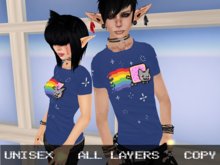 T Shirt: Nyan cat (blue)