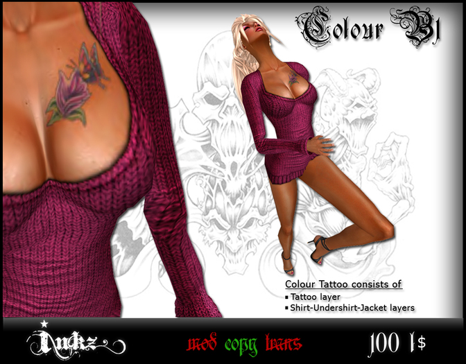 ℹƝƘZ★Tattoos - COLOUR B1 Boxed