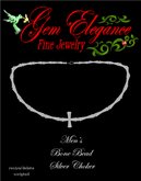 Gem Elegance Men's Bone Bead Silver Choker
