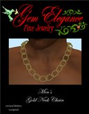 Gem Elegance Men's Gold Neck Chain Boxed