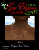 Gem Elegance Men's Large Copper Neck Chain