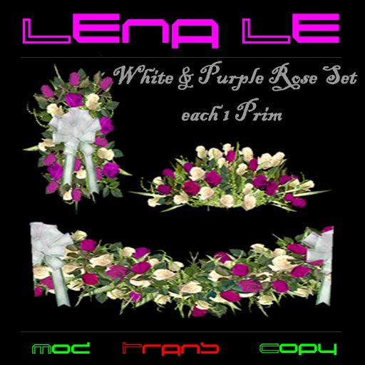 White & Purple Rose Set