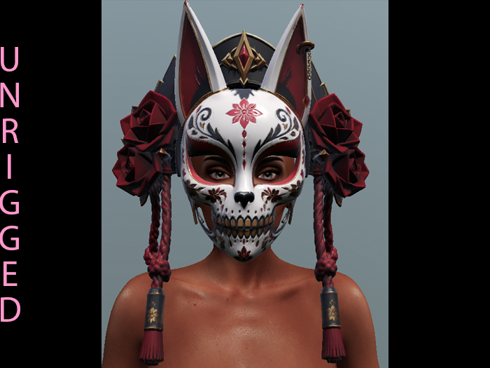 Mask-Gothic-Sugar-Skull-Kitsune-UNRIGGED