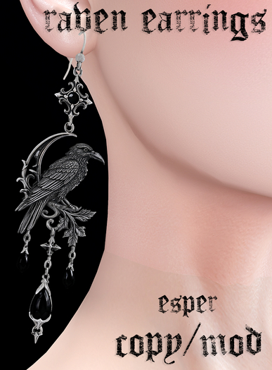 raven earrings gift