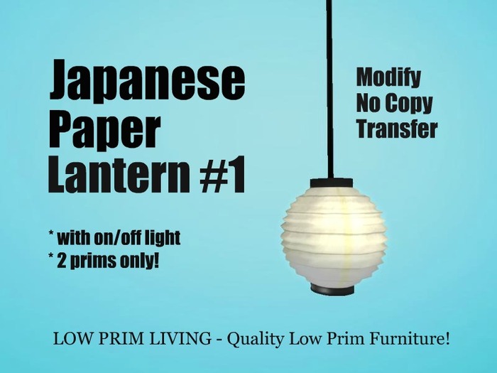 Second Life Marketplace Japanese Paper Lantern 1 Lighting Lamp Lantern Floor Lamp Light Living Room Decor Home Decor