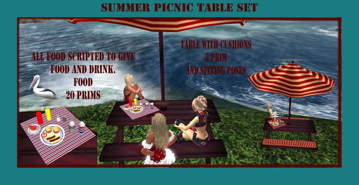 summertime picnic table and table square