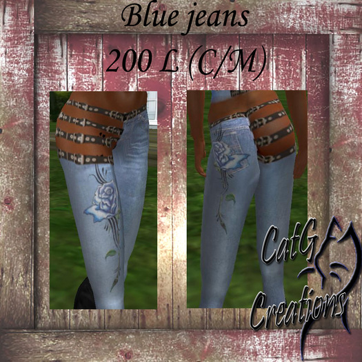 Light Blue jeans w straps