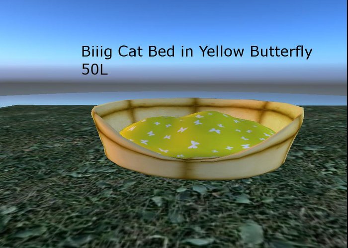 Biig Cat Bed in Yellow Butterfly-Boxed