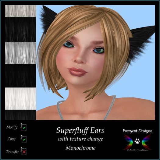 *FCD* Superfluff Ears - Monochrome