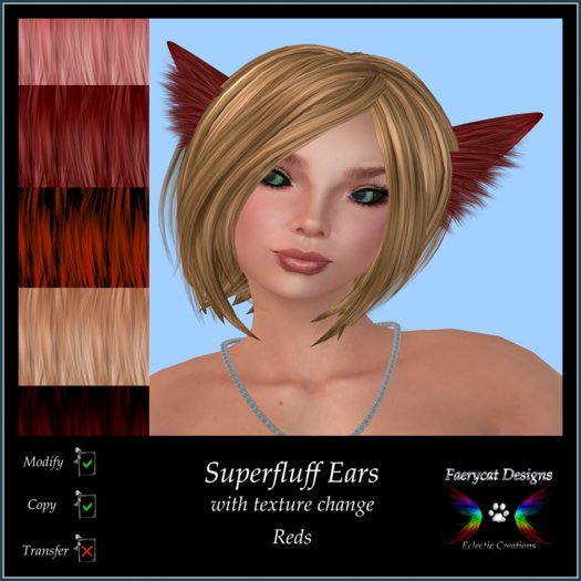 *FCD* Superfluff Ears - Reds