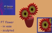 PT vase with two daisies G