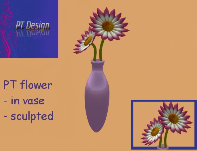 PT vase with two daisies D