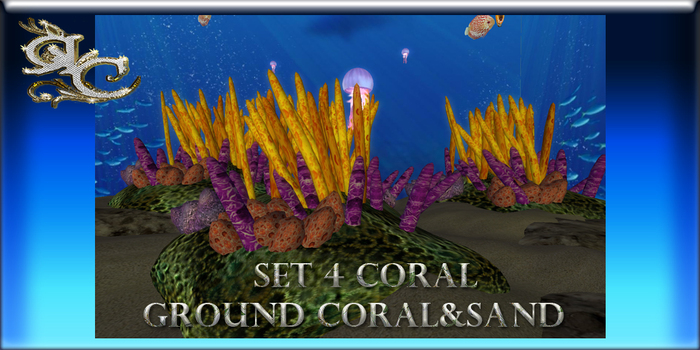 Set 4 coral & ground sand