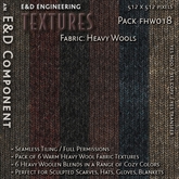 [FHW018] 6 512px Cozy Winter Wool Fabric Textures for Sweater Hat Scarf in Red Brown Blue Black Khaki by E&D ENGINEERING