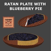 Ratan plate with blueberry pie