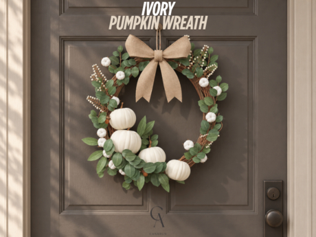 Ivory Pumpkin Wreath