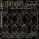 [MOG001] 6 Ornate Metal Grillwork Ironwork Textures from E&D ENGINEERING