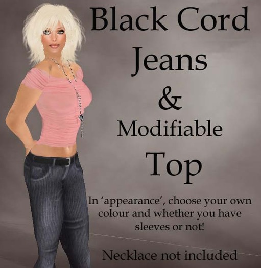 Black Cord Jeans & Modifiable Top
