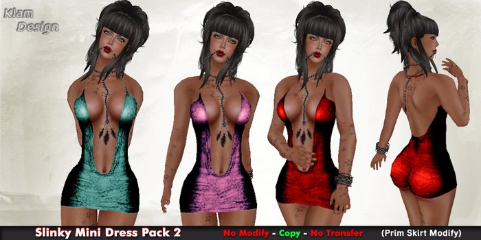 Slinky Mini Dresses Pack 2- Klam Design