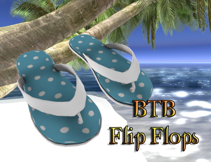 BTB-Blue Polkadots Flip Flops