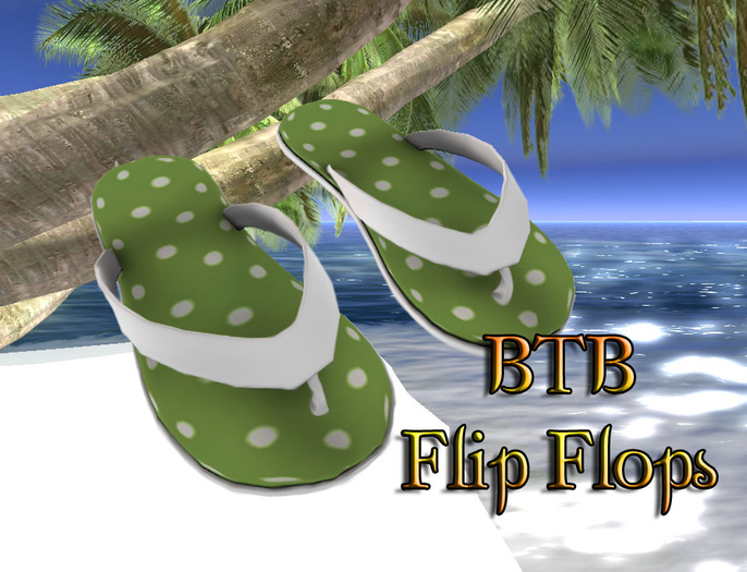 BTB-Green Polkadots Flip Flops