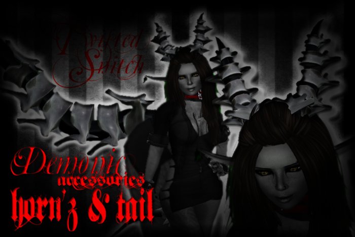 .:TS:. Demonic Horn's &Tail (Crimson) [Unisex]