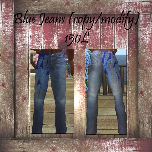 Blue jeans blue flames