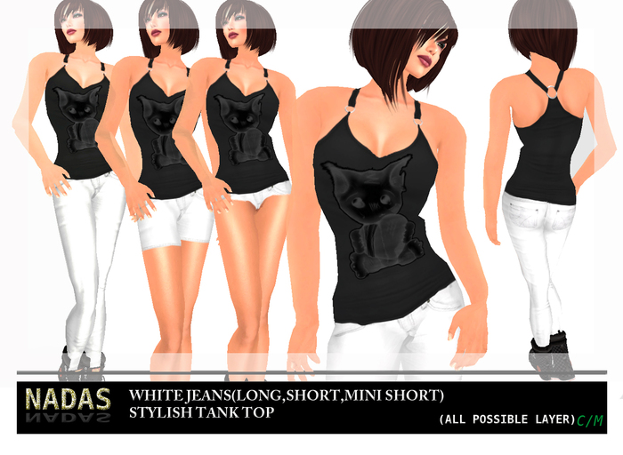 NADAS*WHITE JEANS MIX AND TANK TOP