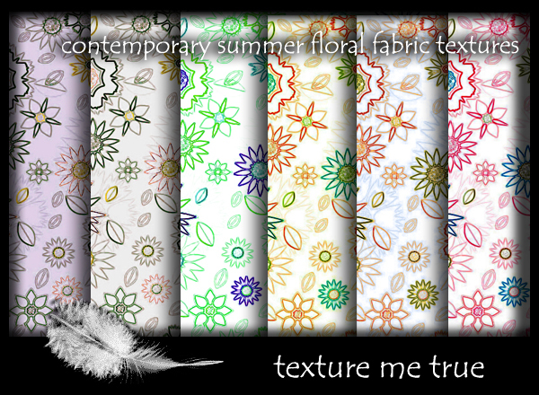Contemporary summer floral cotton fabric textures