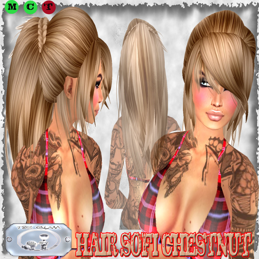 ---> T&S GLaMouR <--- Hair Sofi Chestnut Short Ponytail