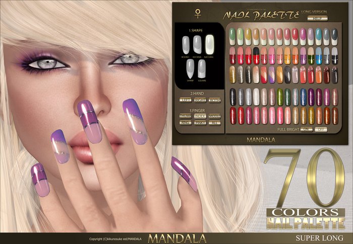 FEMALE  [MANDALA]NAIL PALETTE 1/SUPER LONG(wear me)