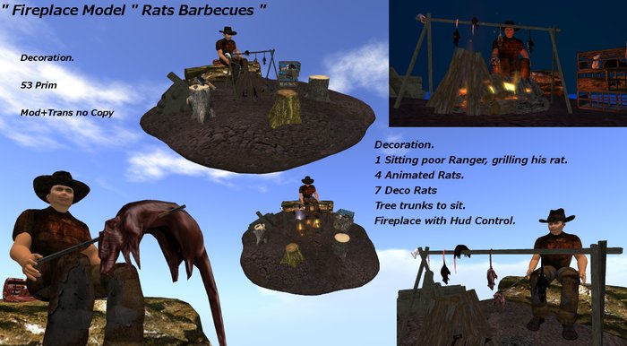 Fireplace Model " Rats Barbecues "