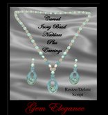 Gem Elegance Carved Ivory Bead Necklace Set