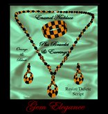 Gem Elegance Enamel Orange & Black Necklace Set
